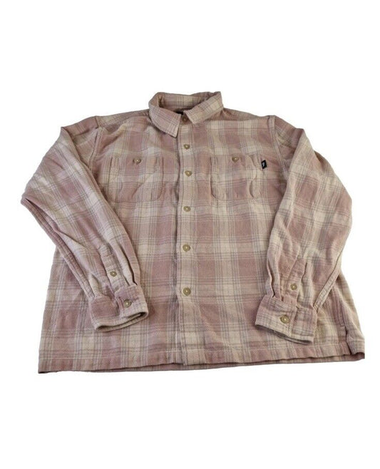 stüssy beach plaid shirt, available in multiple sizes, pink