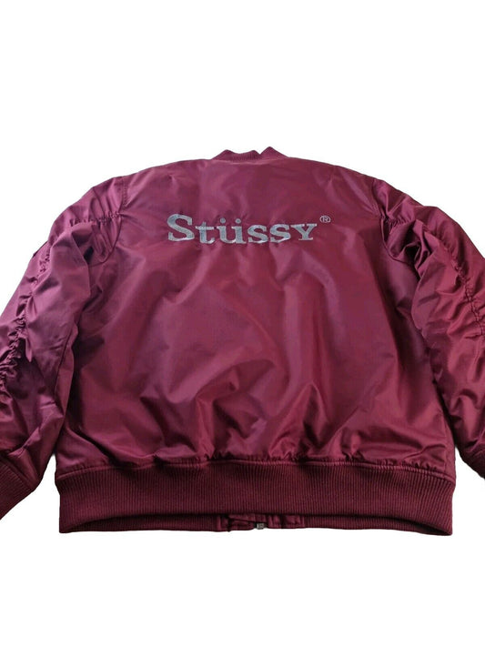 Stüssy MA-1 Jacket Burgundy Size L
