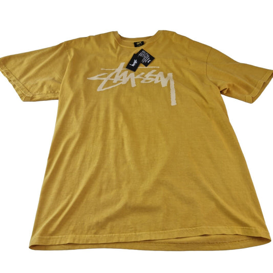 Stüssy Stock Pig Dyed Tee Mustard, Available In Multiple Sizes 